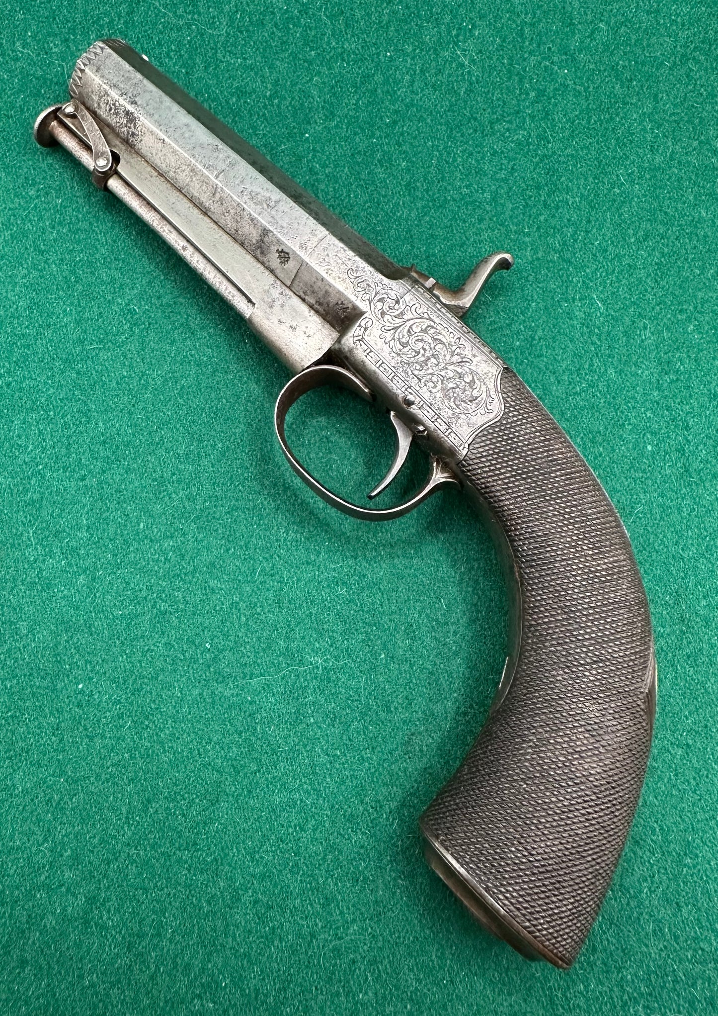 Cased Boxlock Sidehammer Percussion Cap Pistol With Accessories