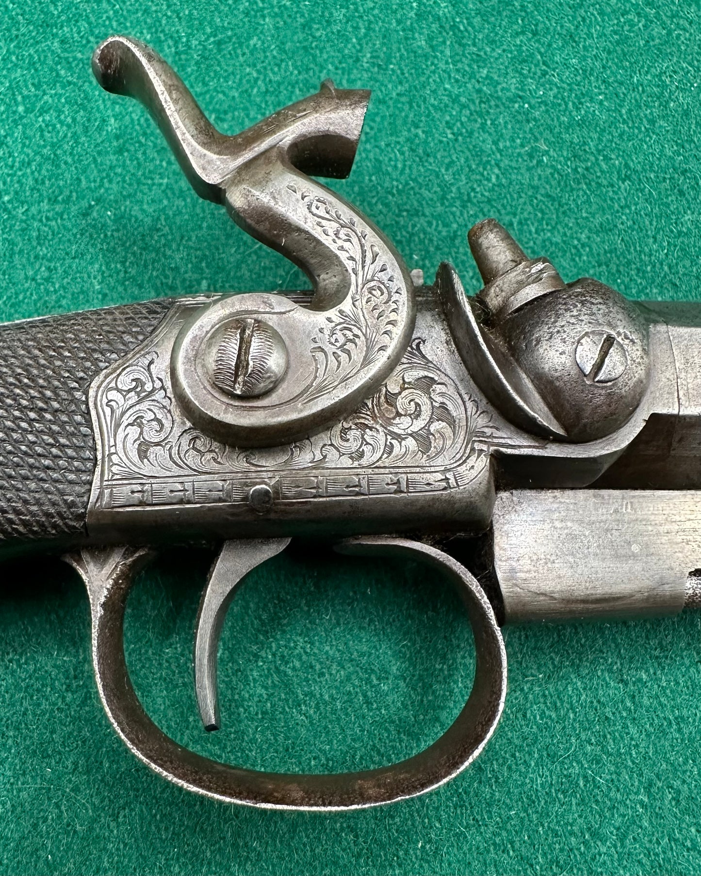 Cased Boxlock Sidehammer Percussion Cap Pistol With Accessories