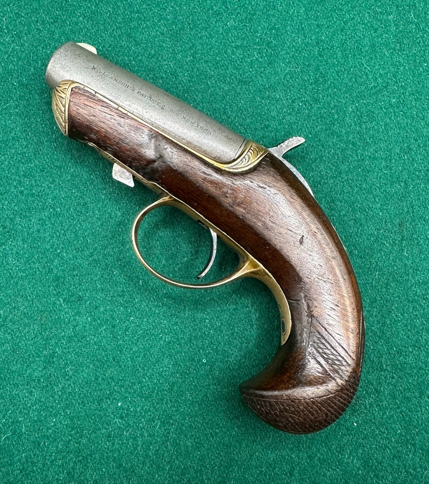 Scarce Williamsons 0.41" Calibre Rimfire Derringer With A Percussion Cap Converter