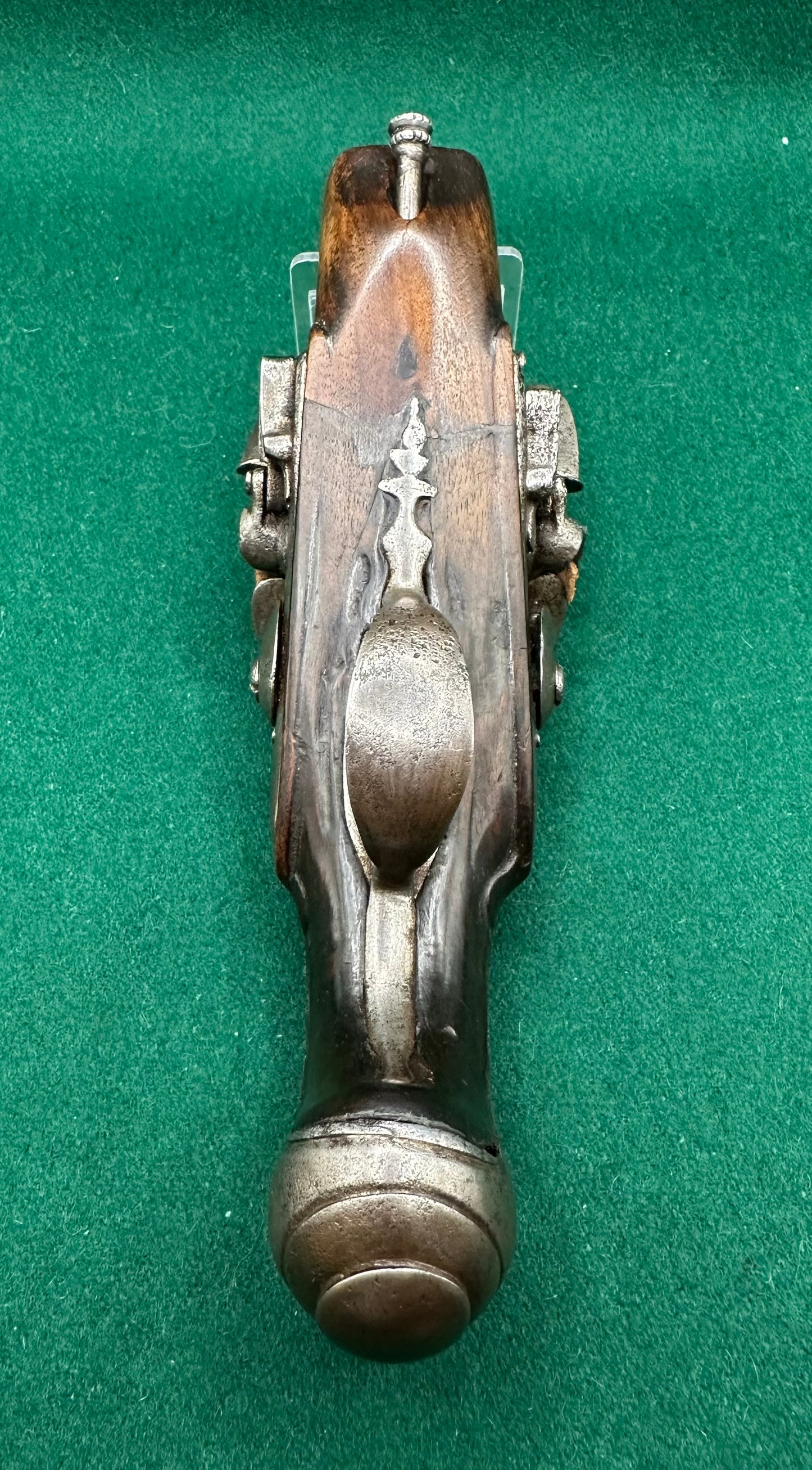Double Barrelled Side By Side Flintlock Travelling Pistol