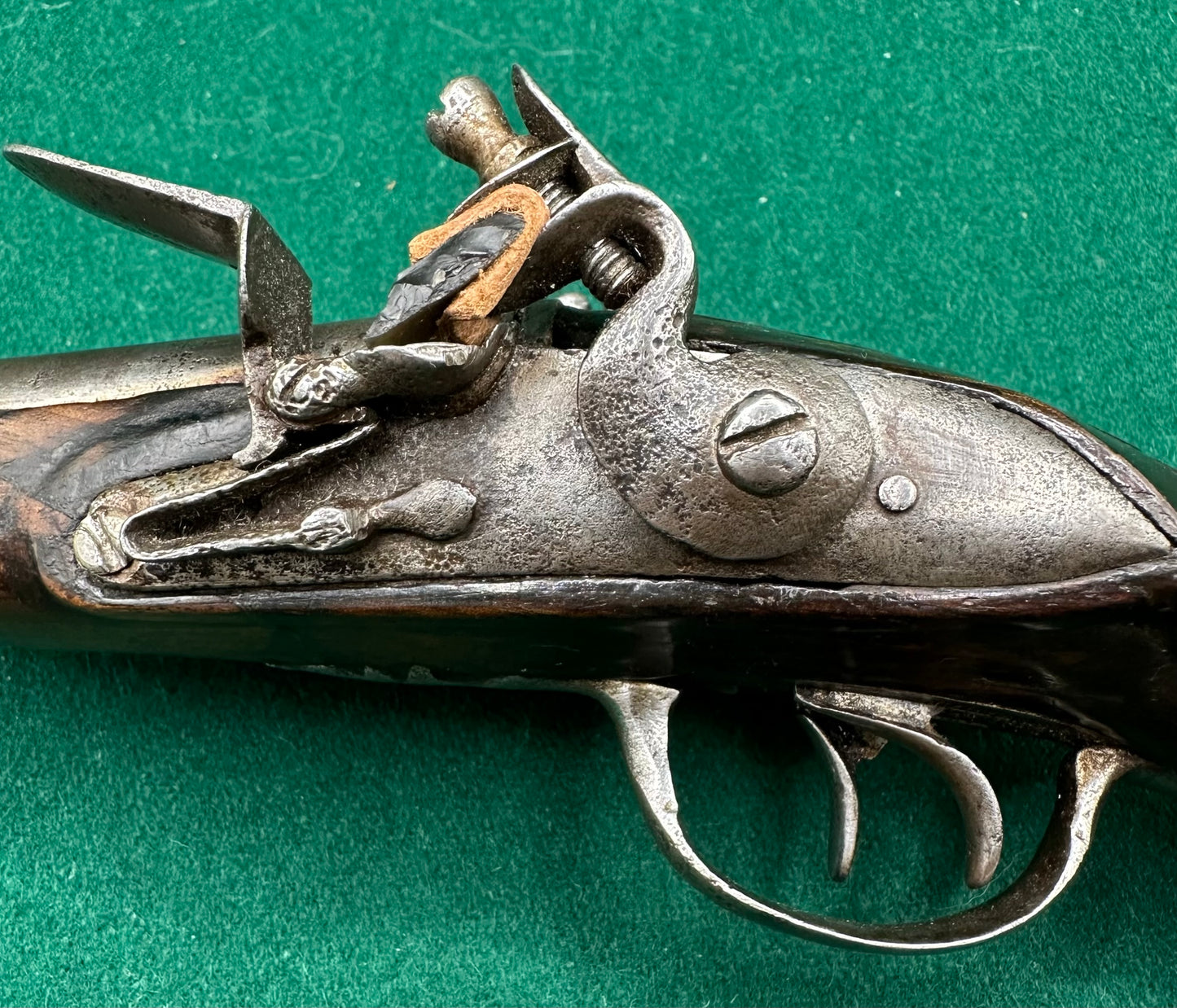 Double Barrelled Side By Side Flintlock Travelling Pistol