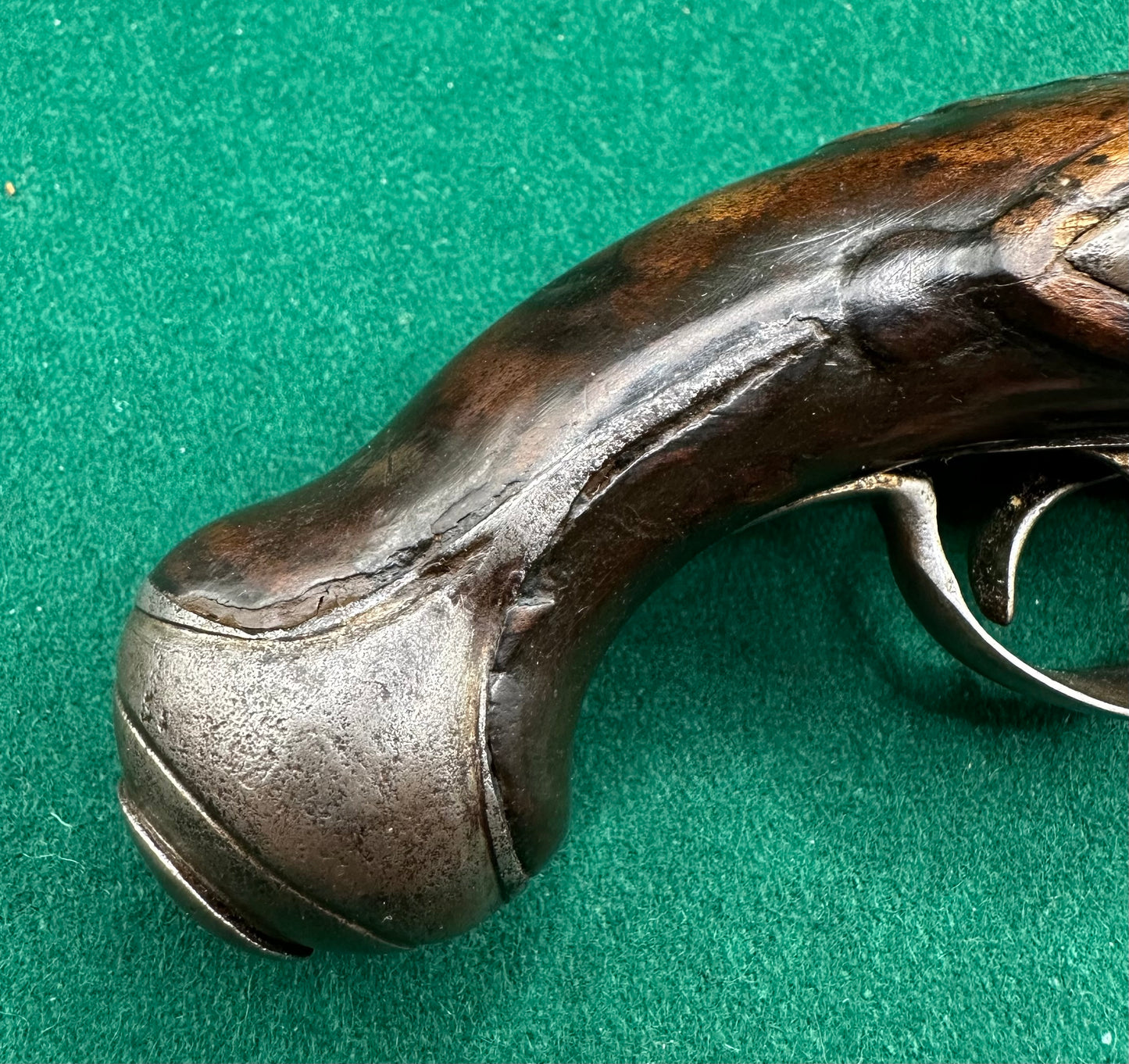 Double Barrelled Side By Side Flintlock Travelling Pistol