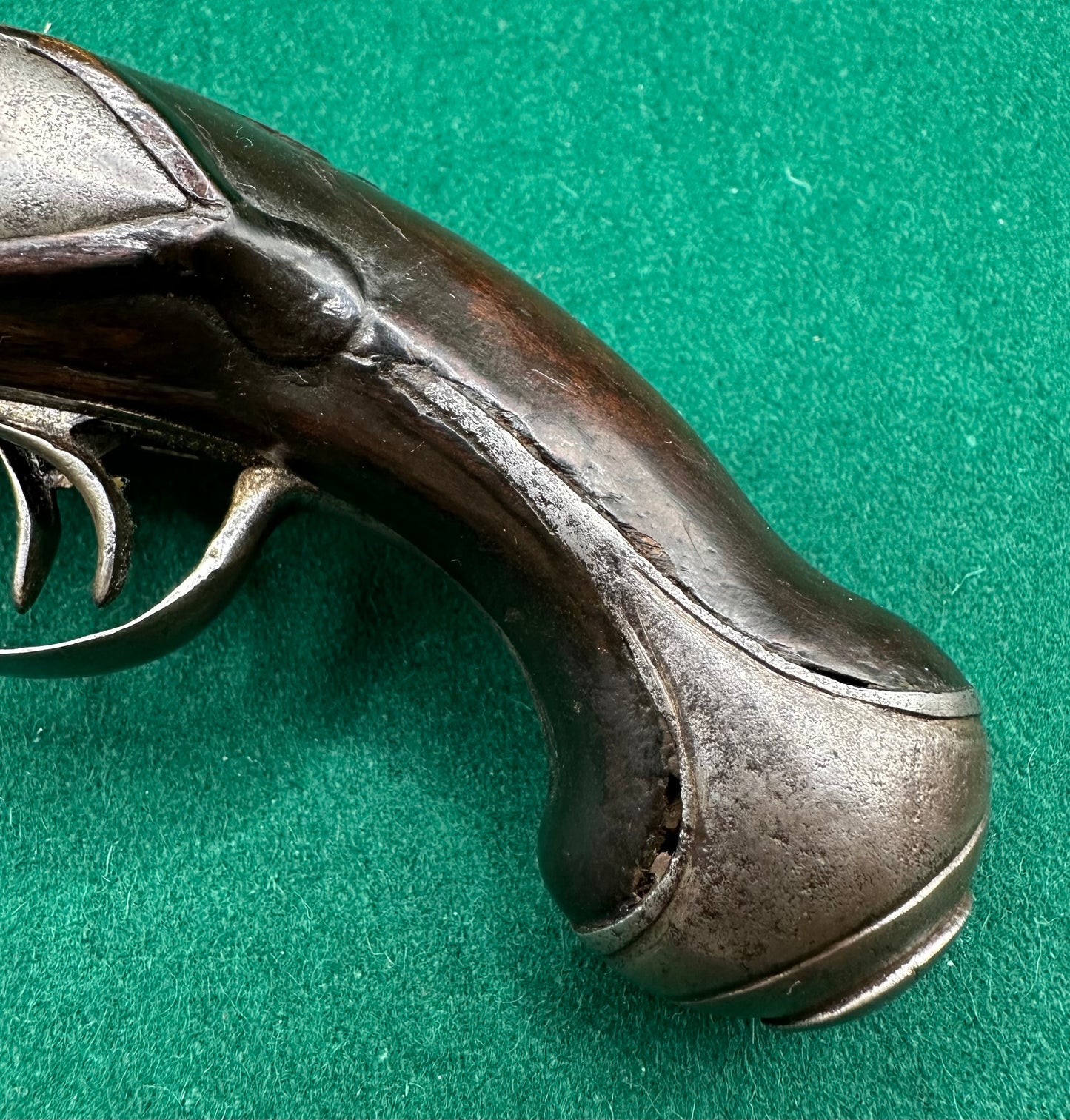 Double Barrelled Side By Side Flintlock Travelling Pistol
