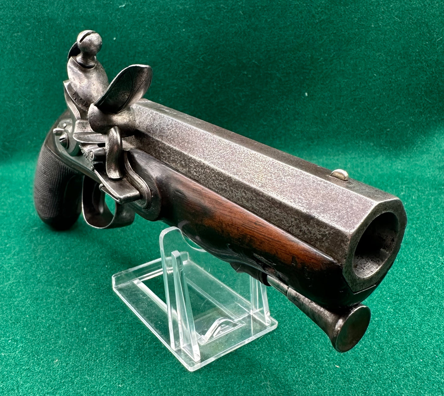 Cased Flintlock Travelling Or Greatcoat Pistol By Hanson Of Doncaster