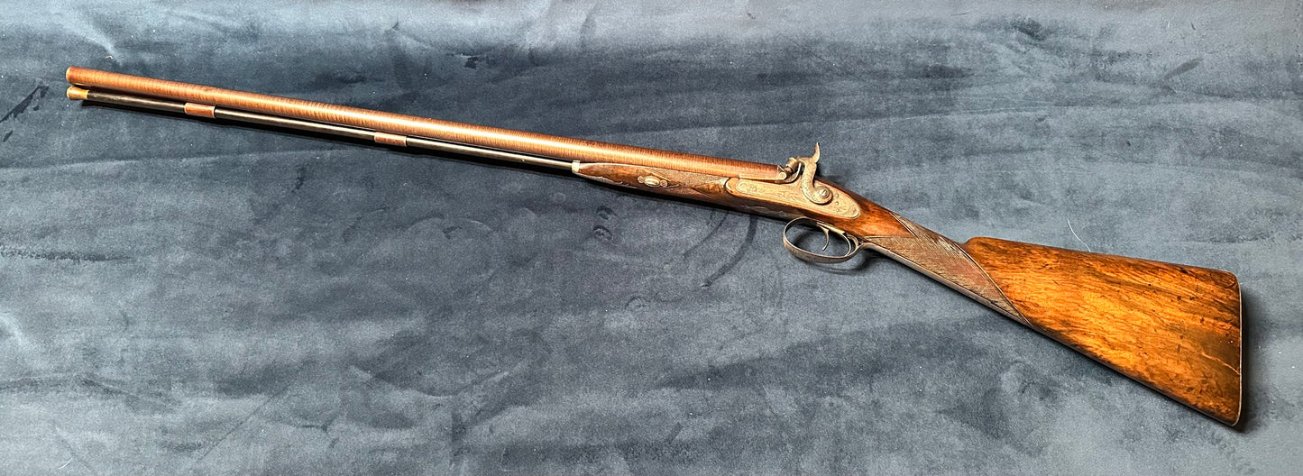 A Very Handsome Double Barrelled Percussion Cap Sporting Gun By David Nixon In Its Mahogany Case