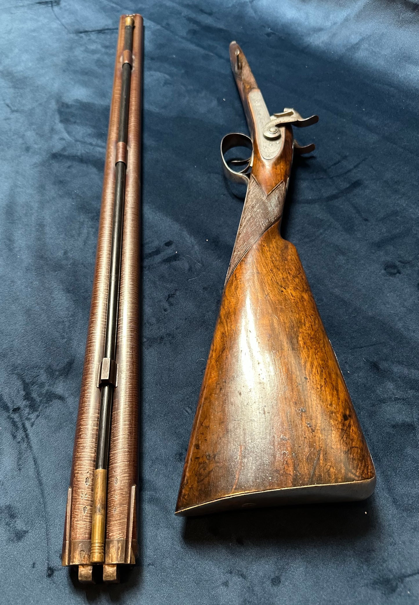 A Very Handsome Double Barrelled Percussion Cap Sporting Gun By David Nixon In Its Mahogany Case