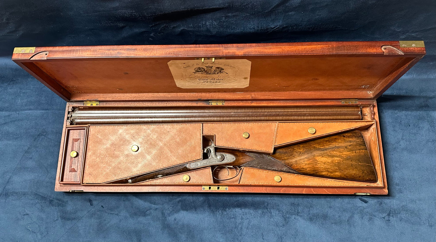 A Very Handsome Double Barrelled Percussion Cap Sporting Gun By David Nixon In Its Mahogany Case