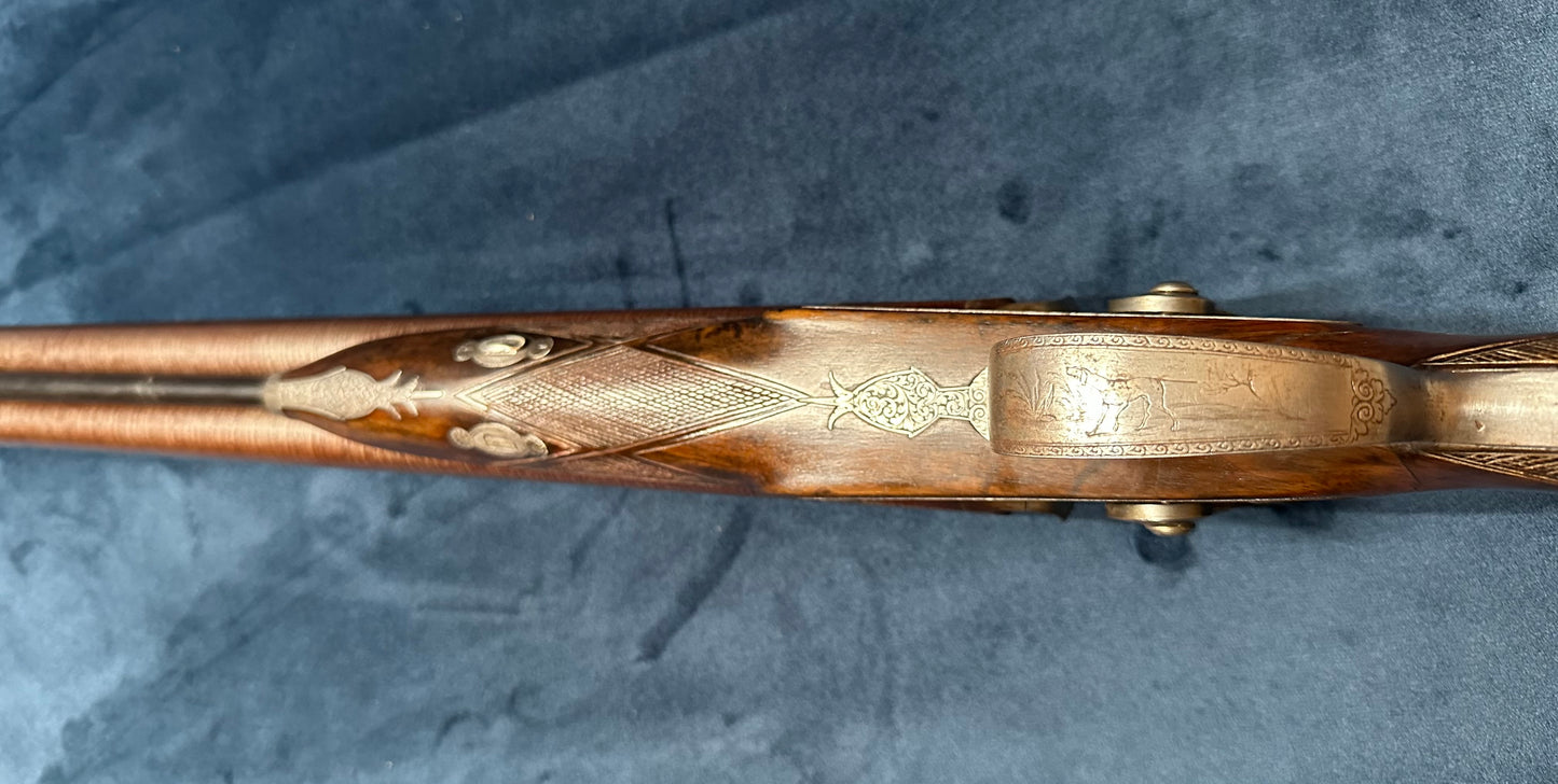 A Very Handsome Double Barrelled Percussion Cap Sporting Gun By David Nixon In Its Mahogany Case