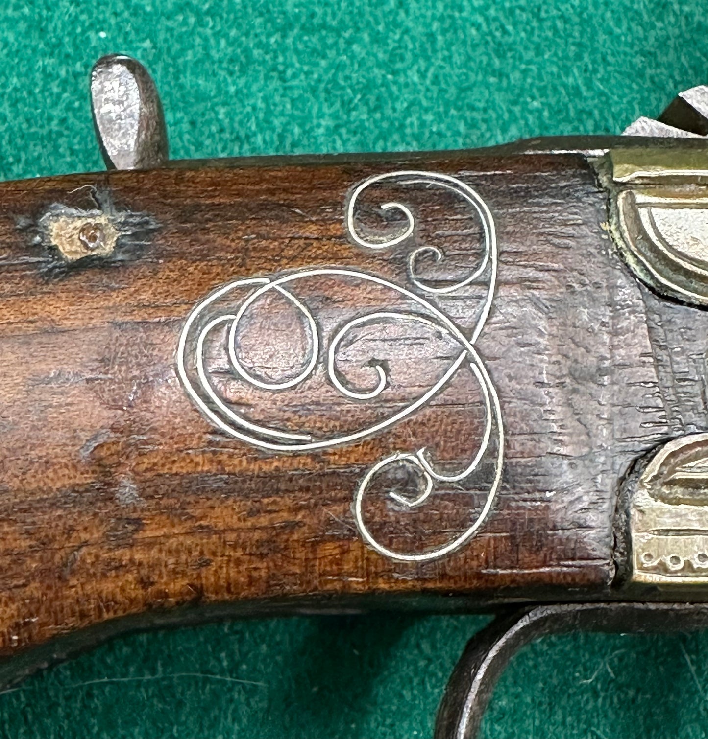 Very Handsome Cased Brass Flintlock Boxlock Blunderbuss Pistol In Its Case With Accessories