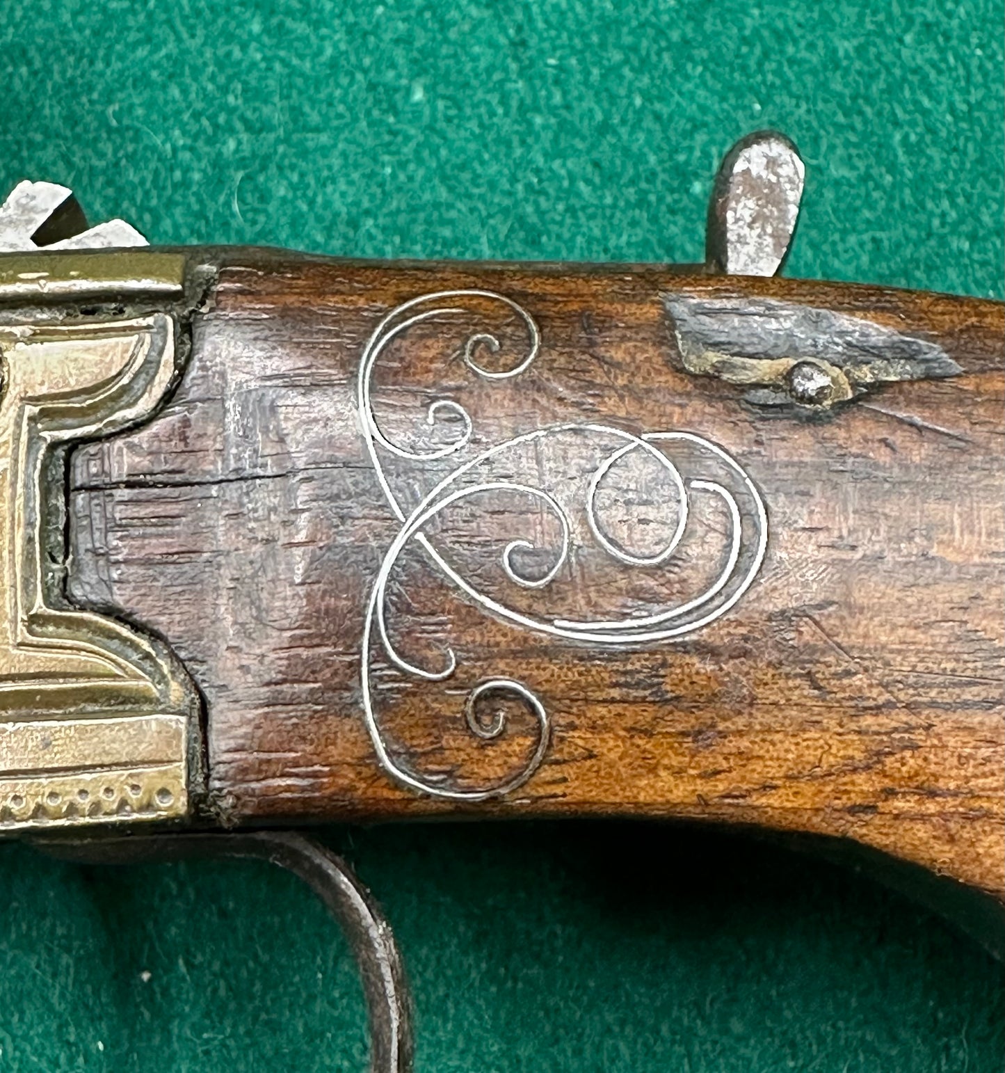 Very Handsome Cased Brass Flintlock Boxlock Blunderbuss Pistol In Its Case With Accessories
