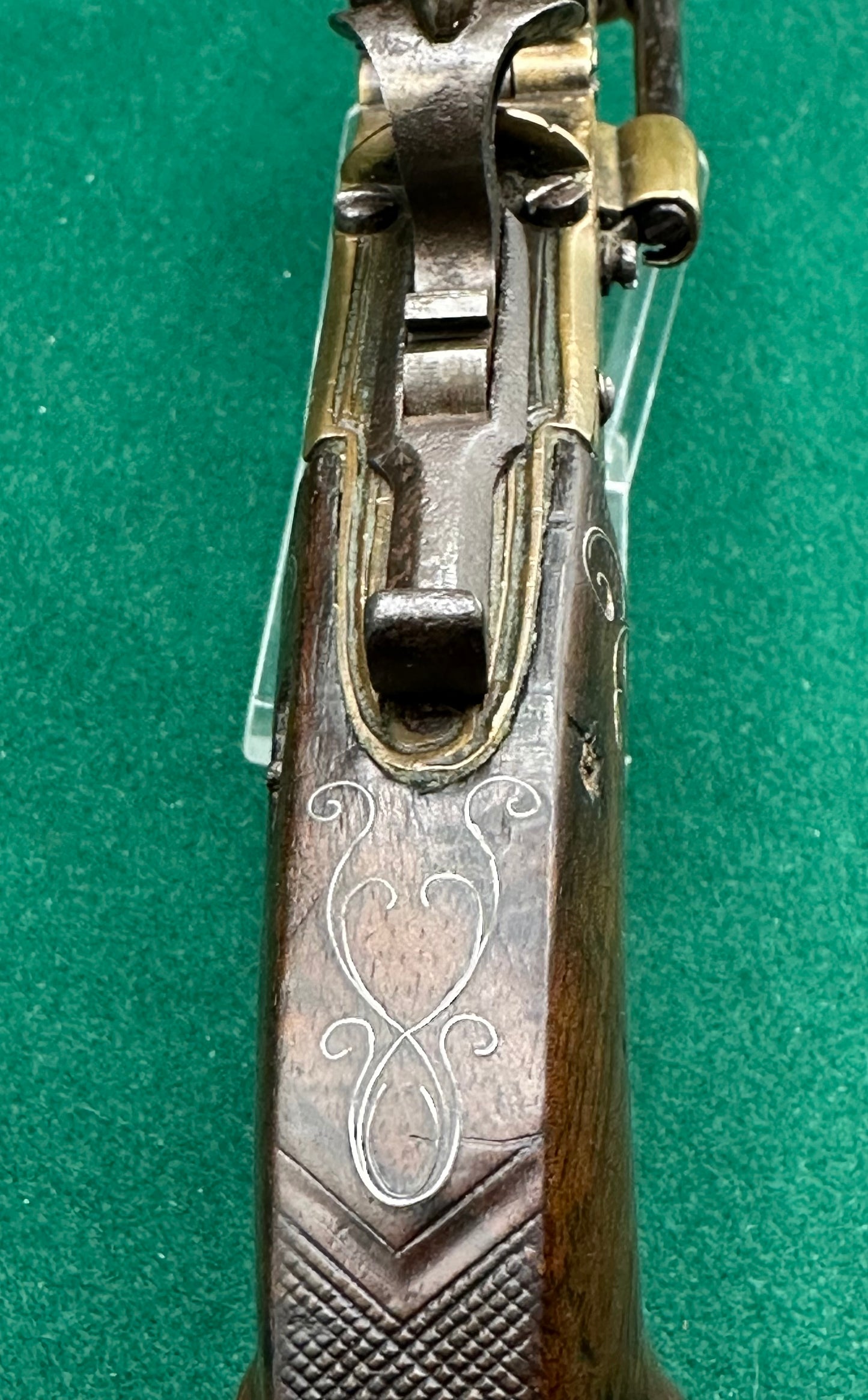 Very Handsome Cased Brass Flintlock Boxlock Blunderbuss Pistol In Its Case With Accessories