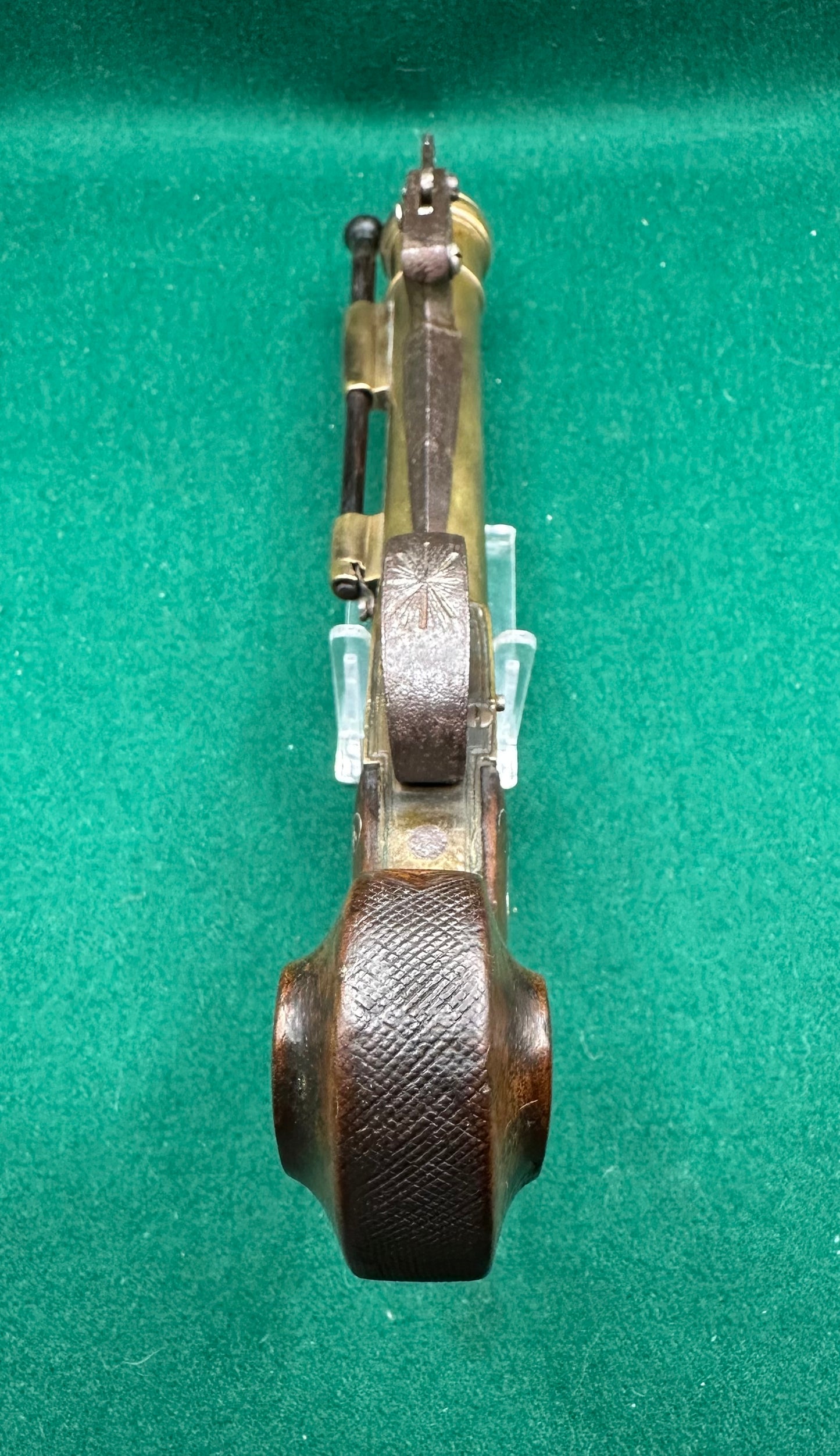 Very Handsome Cased Brass Flintlock Boxlock Blunderbuss Pistol In Its Case With Accessories