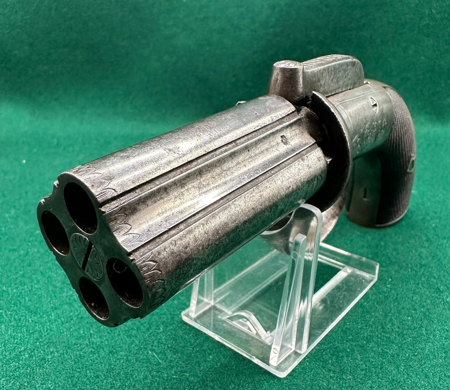Scarce 4 Shot Percussion Cap Pepperbox Revolver