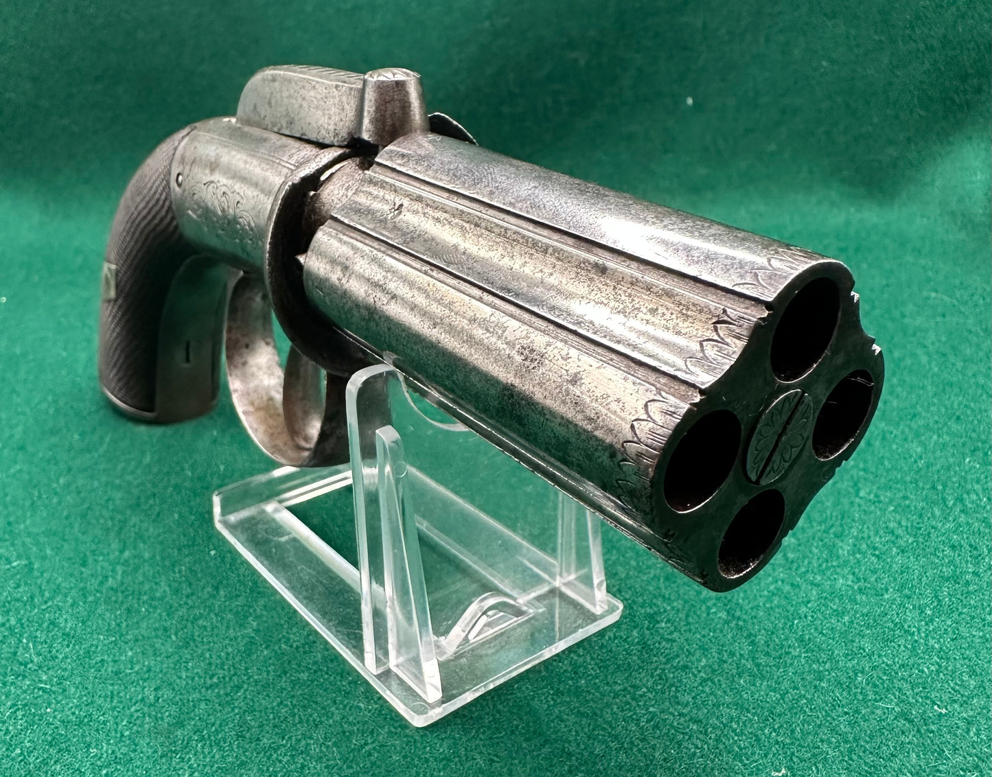 Scarce 4 Shot Percussion Cap Pepperbox Revolver