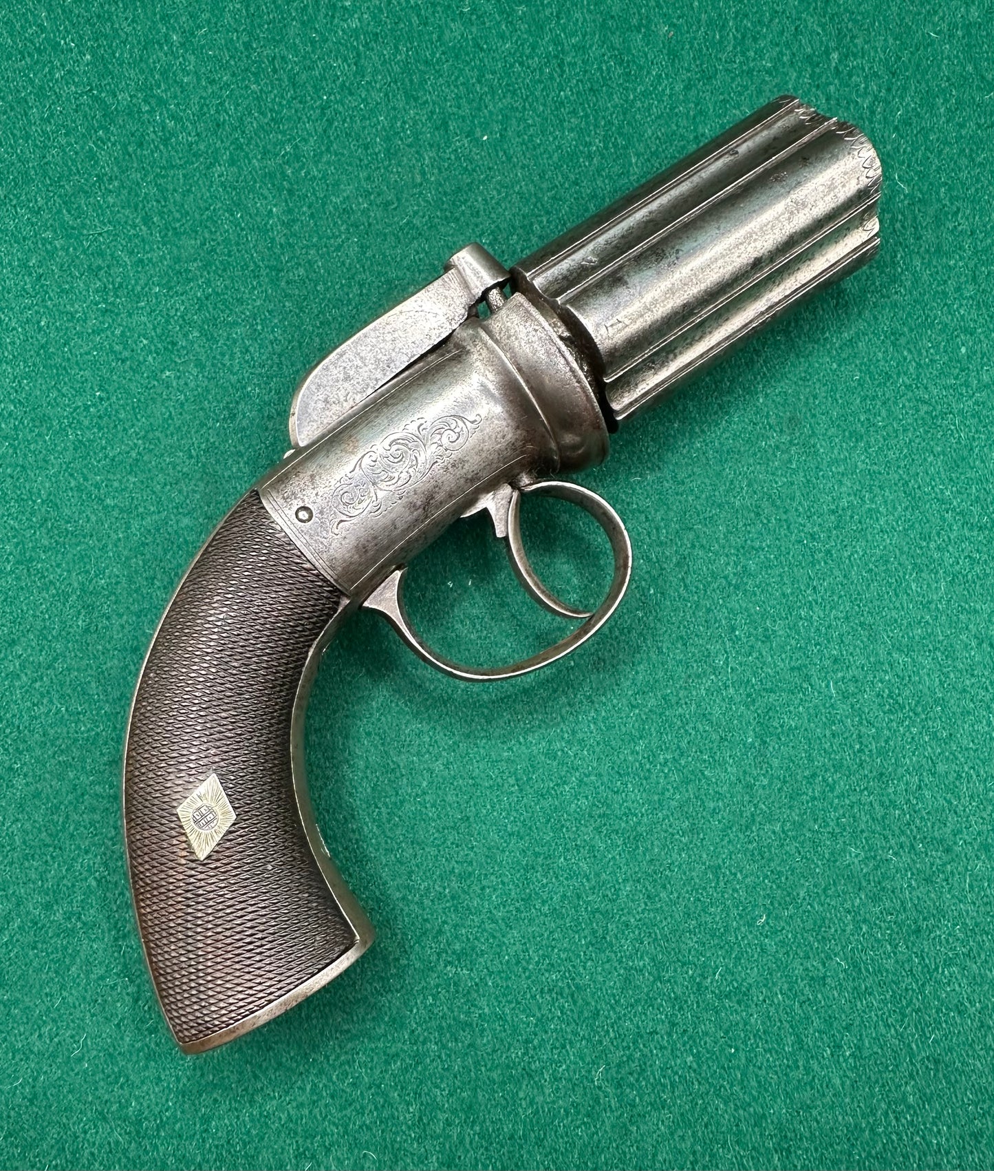 Scarce 4 Shot Percussion Cap Pepperbox Revolver