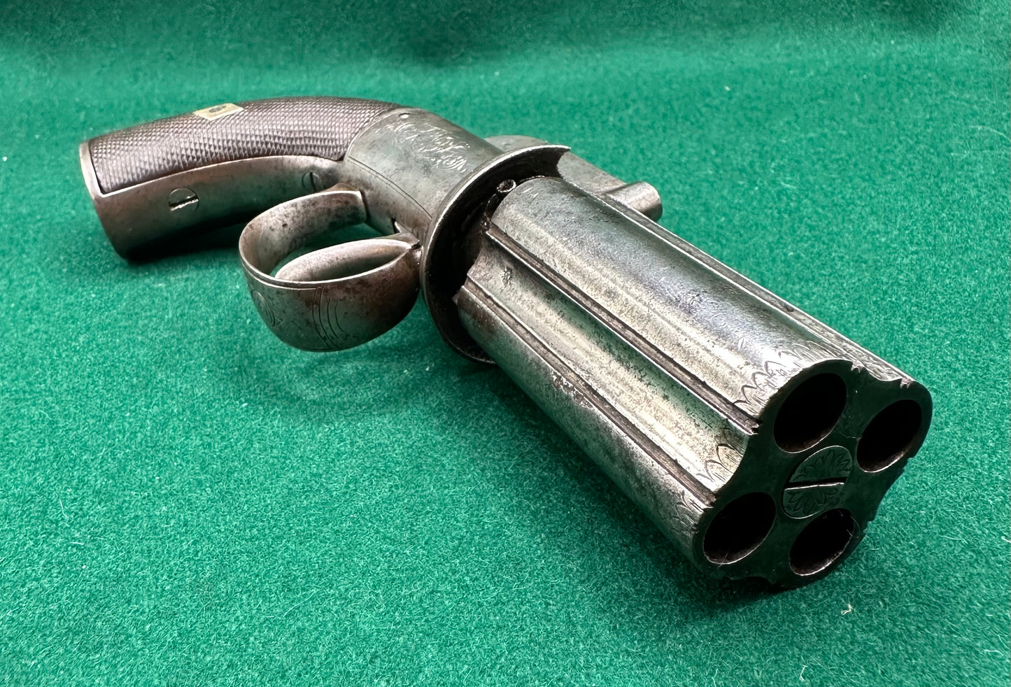 Scarce 4 Shot Percussion Cap Pepperbox Revolver