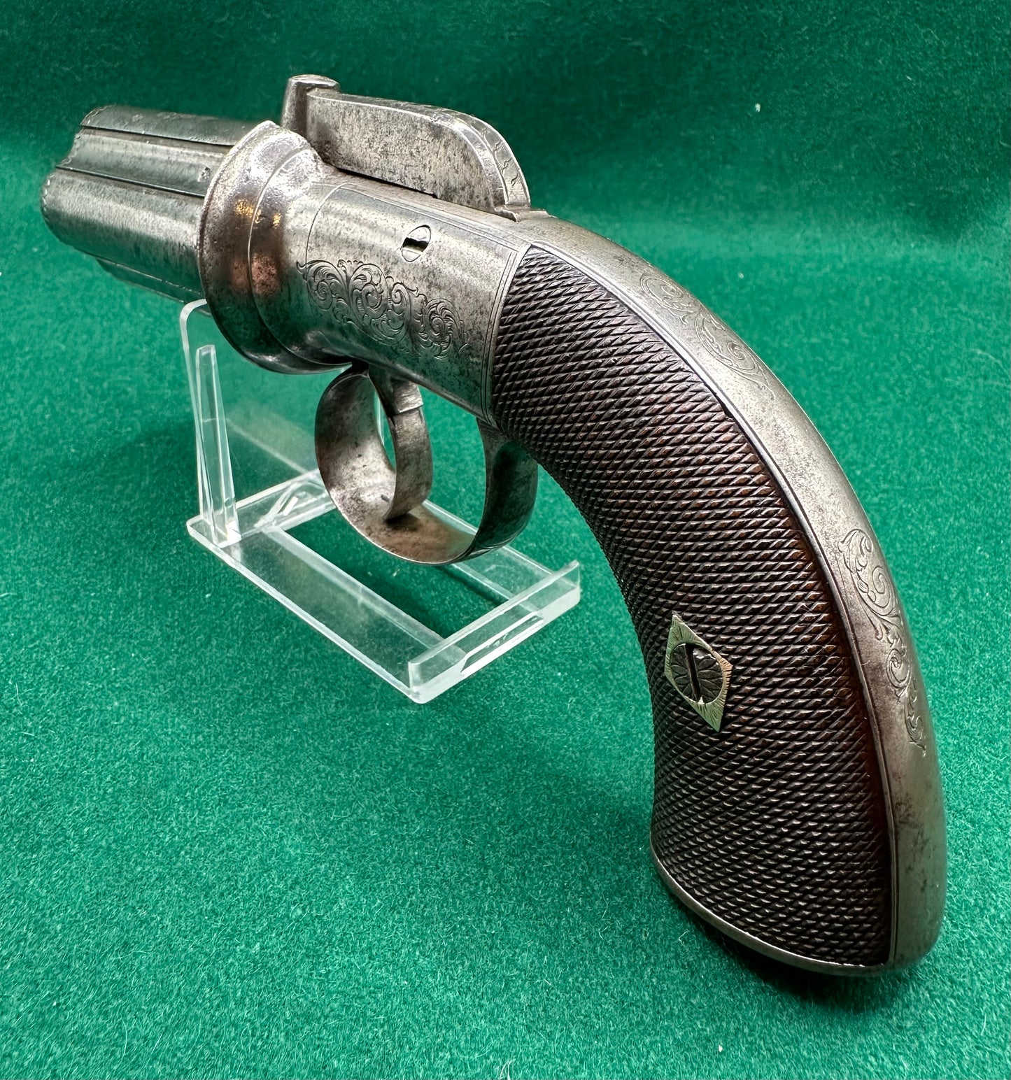 Scarce 4 Shot Percussion Cap Pepperbox Revolver