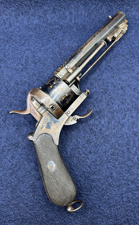Beautiful Spanish Large Calibre Pinfire Revolver With An Underslung Bayonet