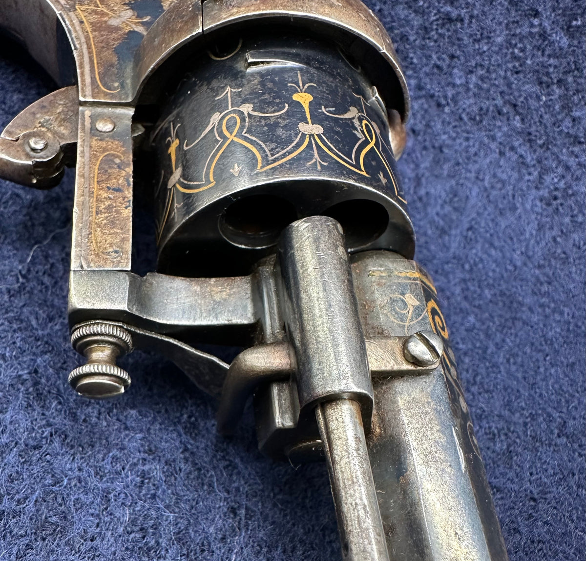 Beautiful Spanish Large Calibre Pinfire Revolver With An Underslung Bayonet