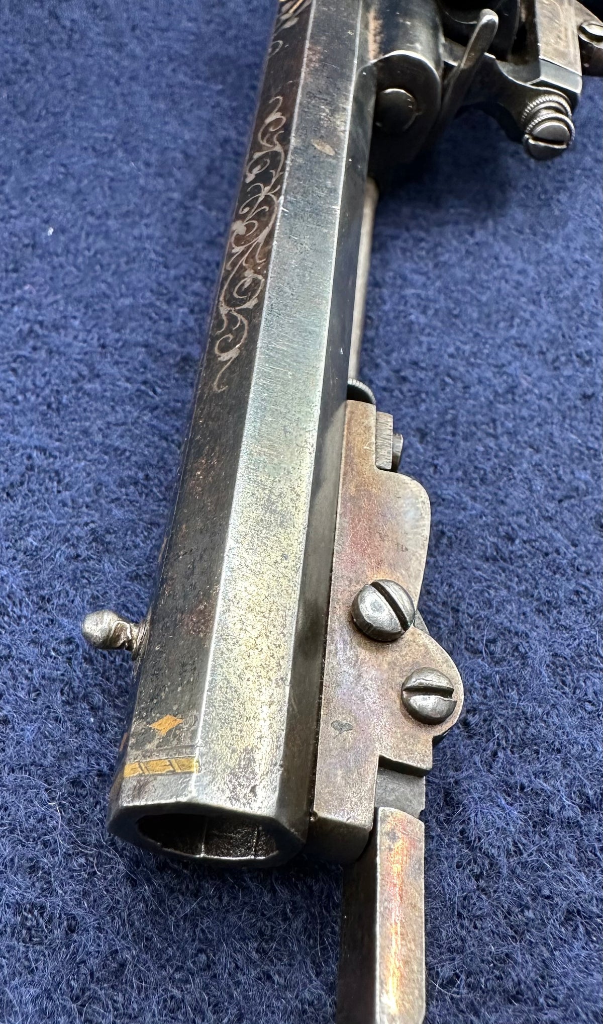 Beautiful Spanish Large Calibre Pinfire Revolver With An Underslung Bayonet