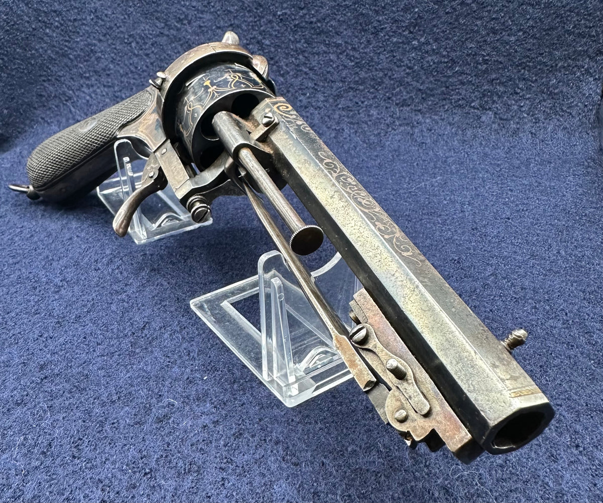 Beautiful Spanish Large Calibre Pinfire Revolver With An Underslung Bayonet