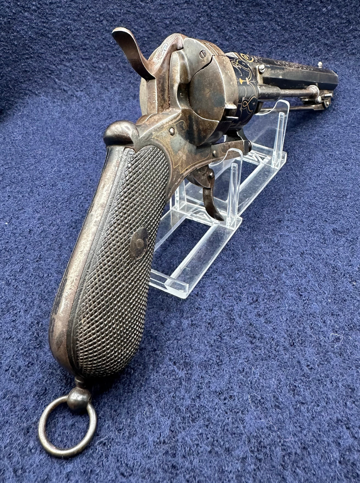 Beautiful Spanish Large Calibre Pinfire Revolver With An Underslung Bayonet