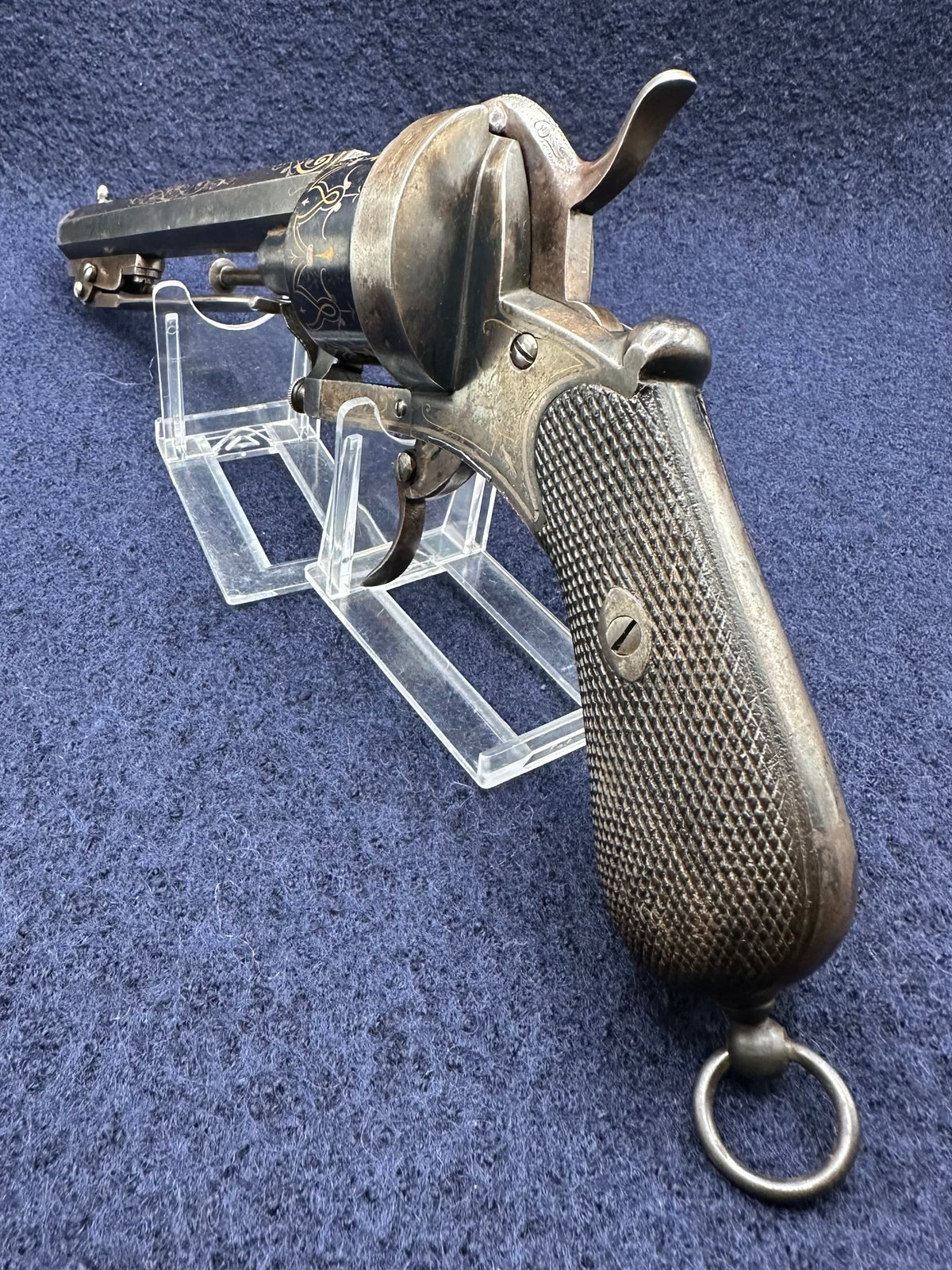 Beautiful Spanish Large Calibre Pinfire Revolver With An Underslung Bayonet