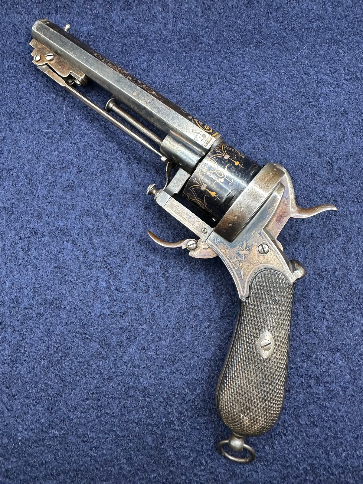 Beautiful Spanish Large Calibre Pinfire Revolver With An Underslung Bayonet