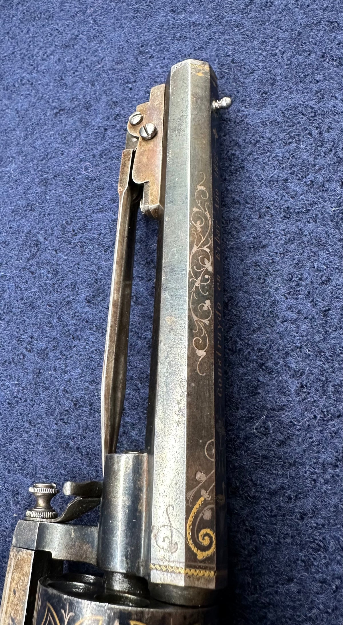 Beautiful Spanish Large Calibre Pinfire Revolver With An Underslung Bayonet