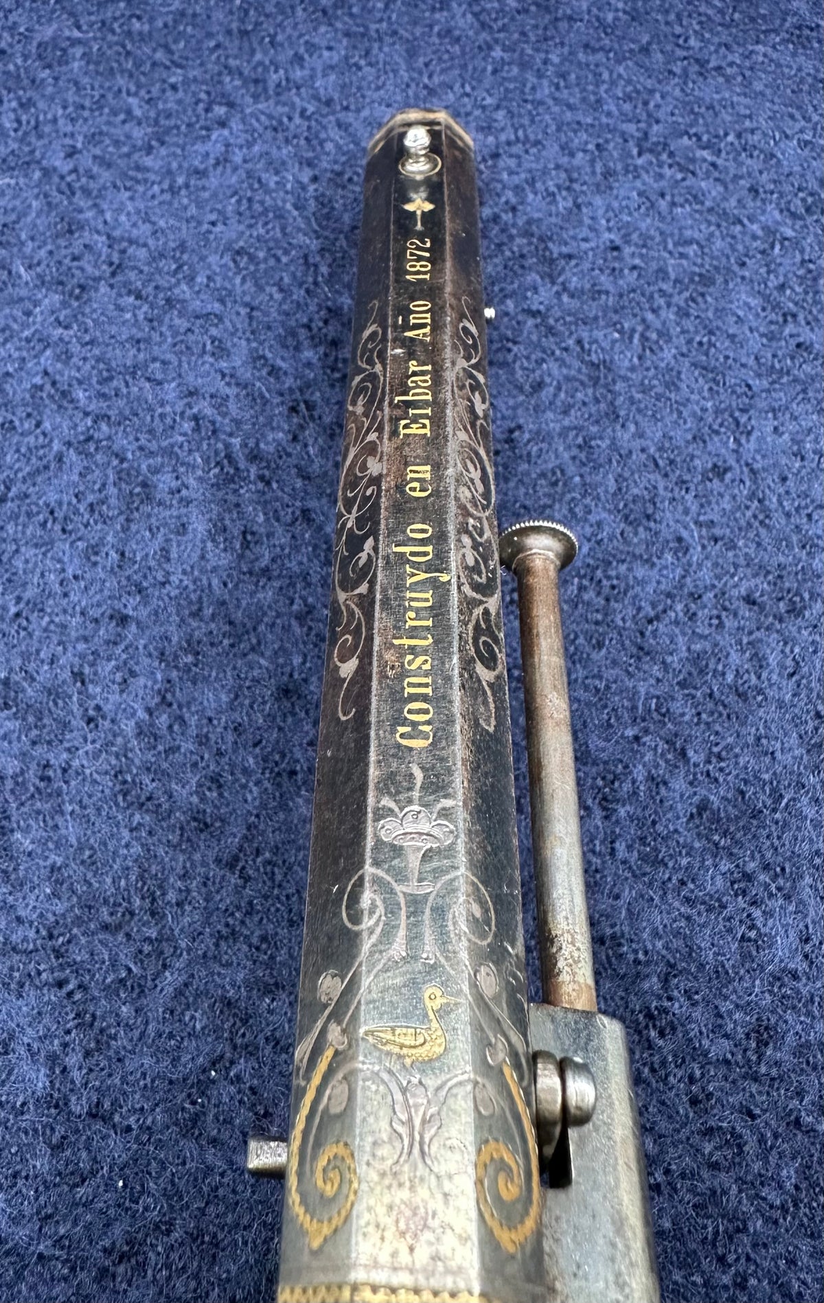 Beautiful Spanish Large Calibre Pinfire Revolver With An Underslung Bayonet