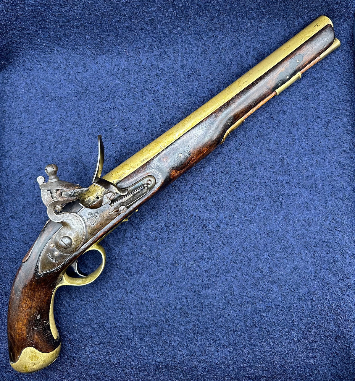 A Very Interesting Foil Wrapped Large Flintlock Service Pistol Possibly Portuguese Napoleonic