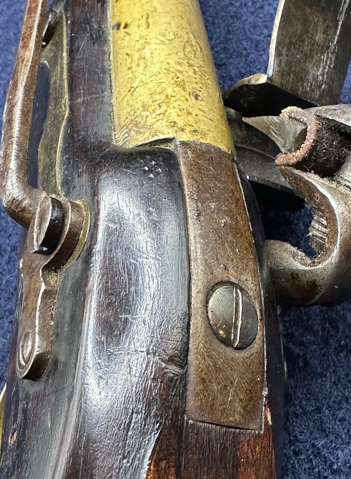 A Very Interesting Foil Wrapped Large Flintlock Service Pistol Possibly Portuguese Napoleonic