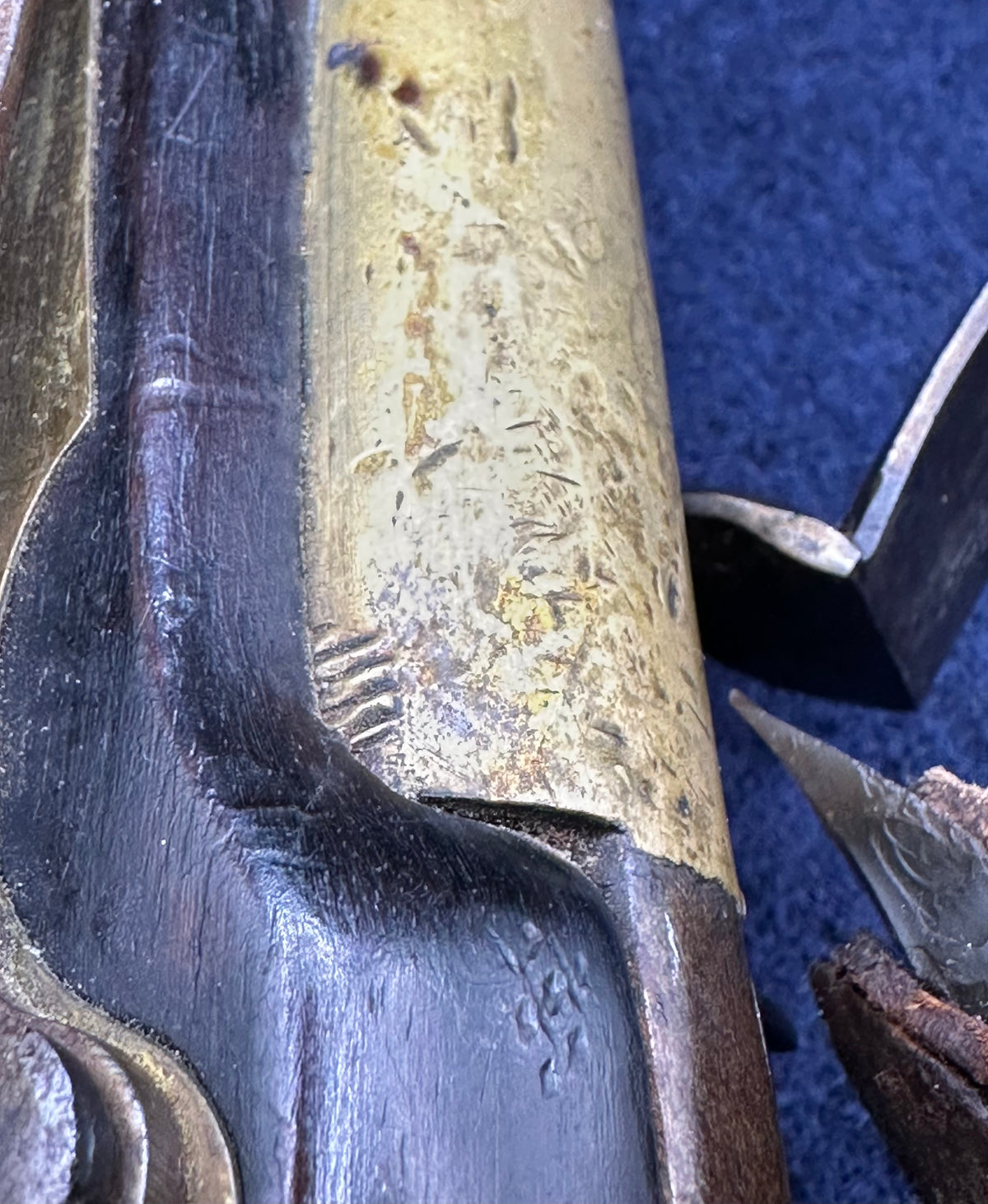A Very Interesting Foil Wrapped Large Flintlock Service Pistol Possibly Portuguese Napoleonic
