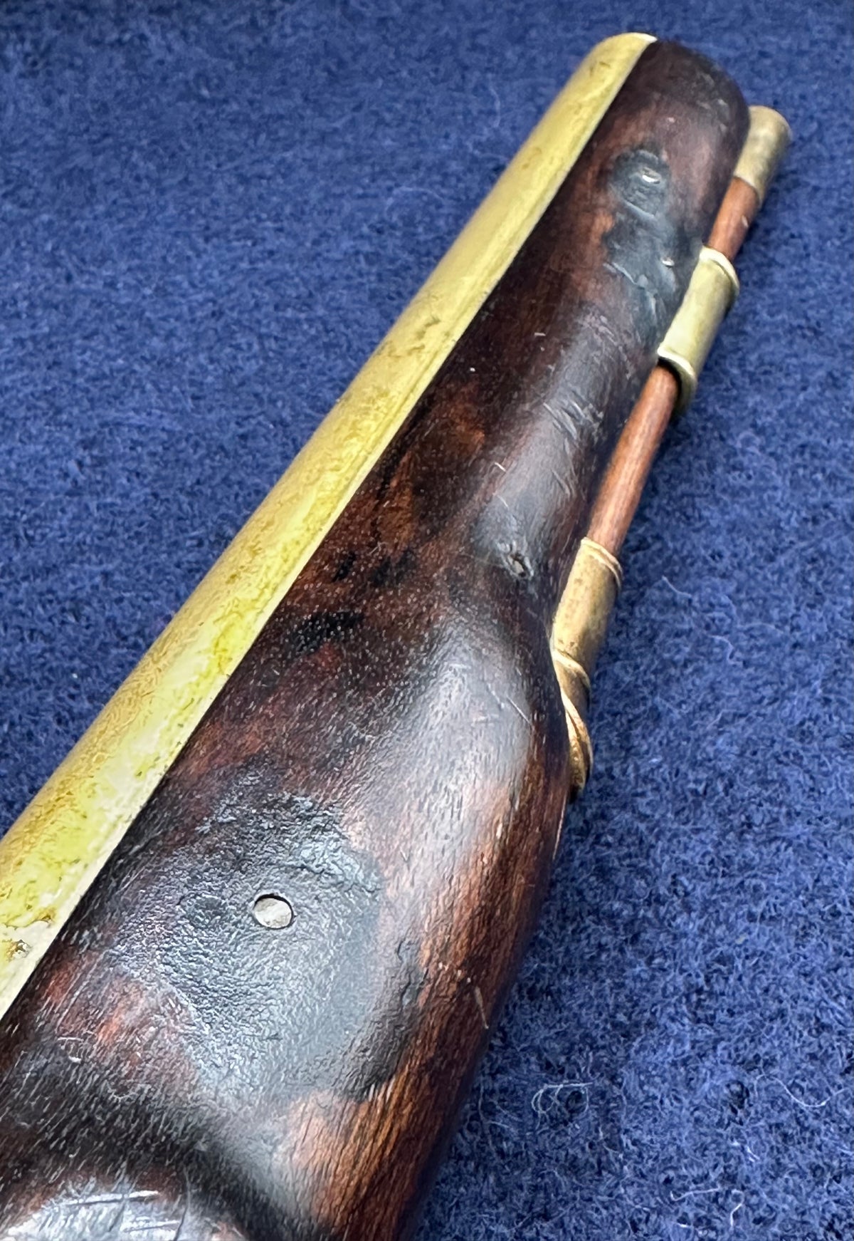 A Very Interesting Foil Wrapped Large Flintlock Service Pistol Possibly Portuguese Napoleonic