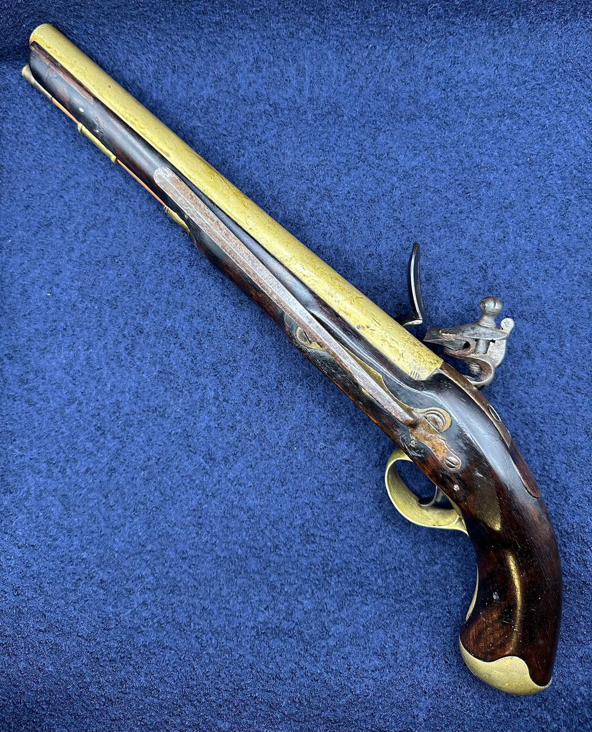 A Very Interesting Foil Wrapped Large Flintlock Service Pistol Possibly Portuguese Napoleonic