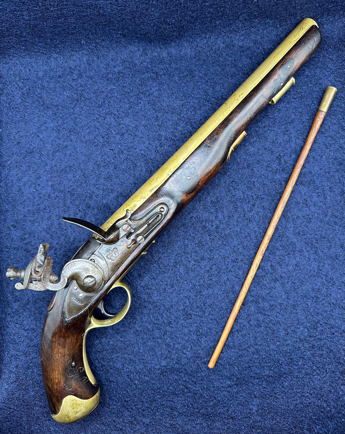 A Very Interesting Foil Wrapped Large Flintlock Service Pistol Possibly Portuguese Napoleonic