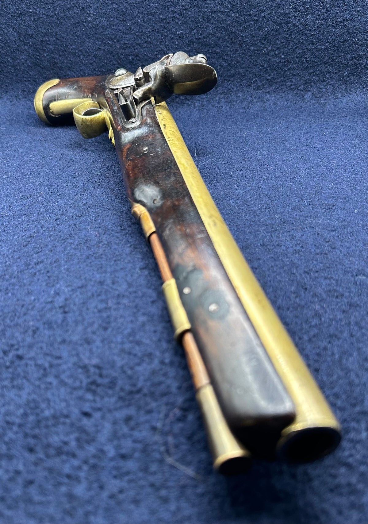 A Very Interesting Foil Wrapped Large Flintlock Service Pistol Possibly Portuguese Napoleonic