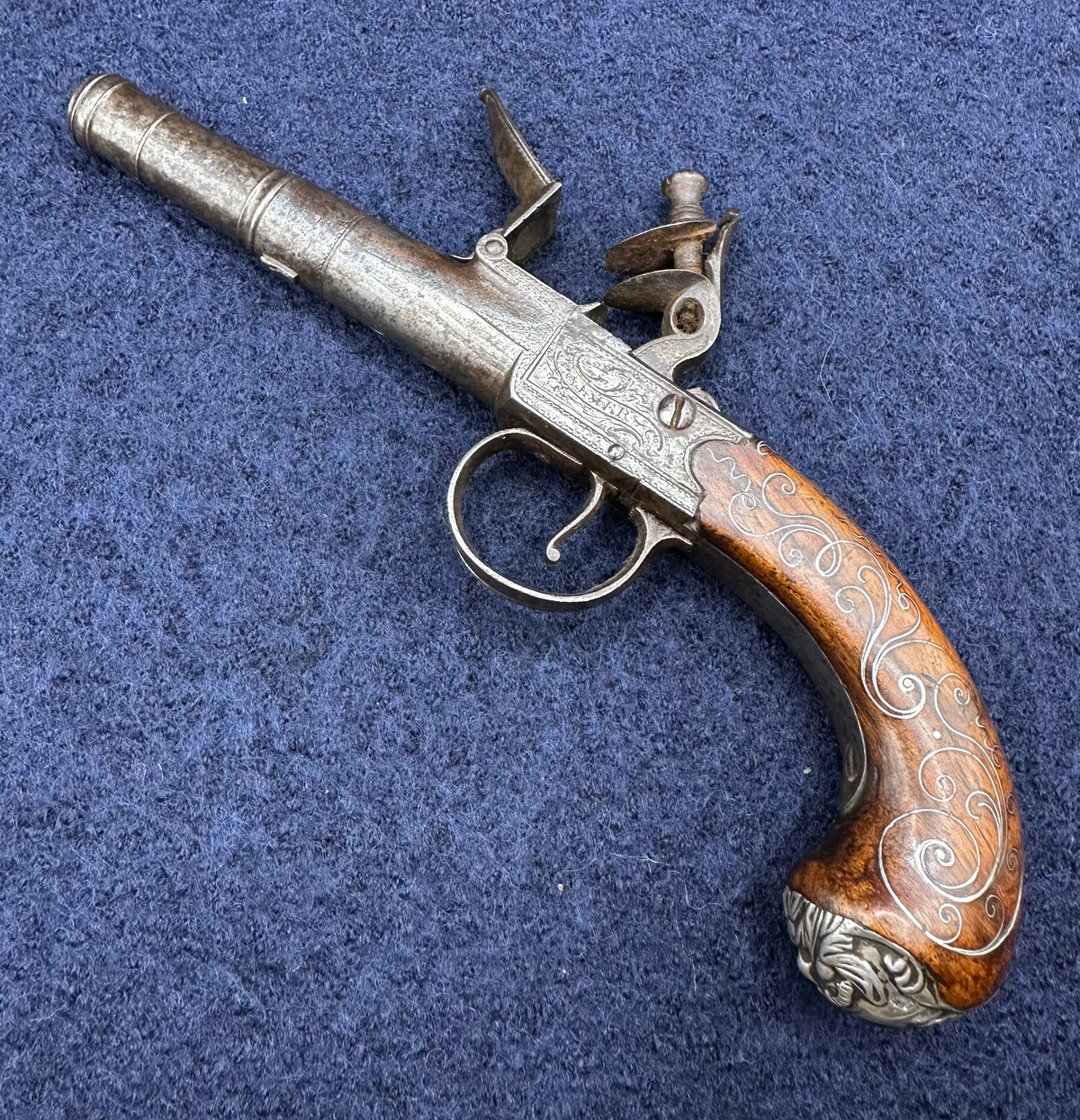 Queen Anne Style Flintlock Boxlock Pocket Pistol By Palmer & Co