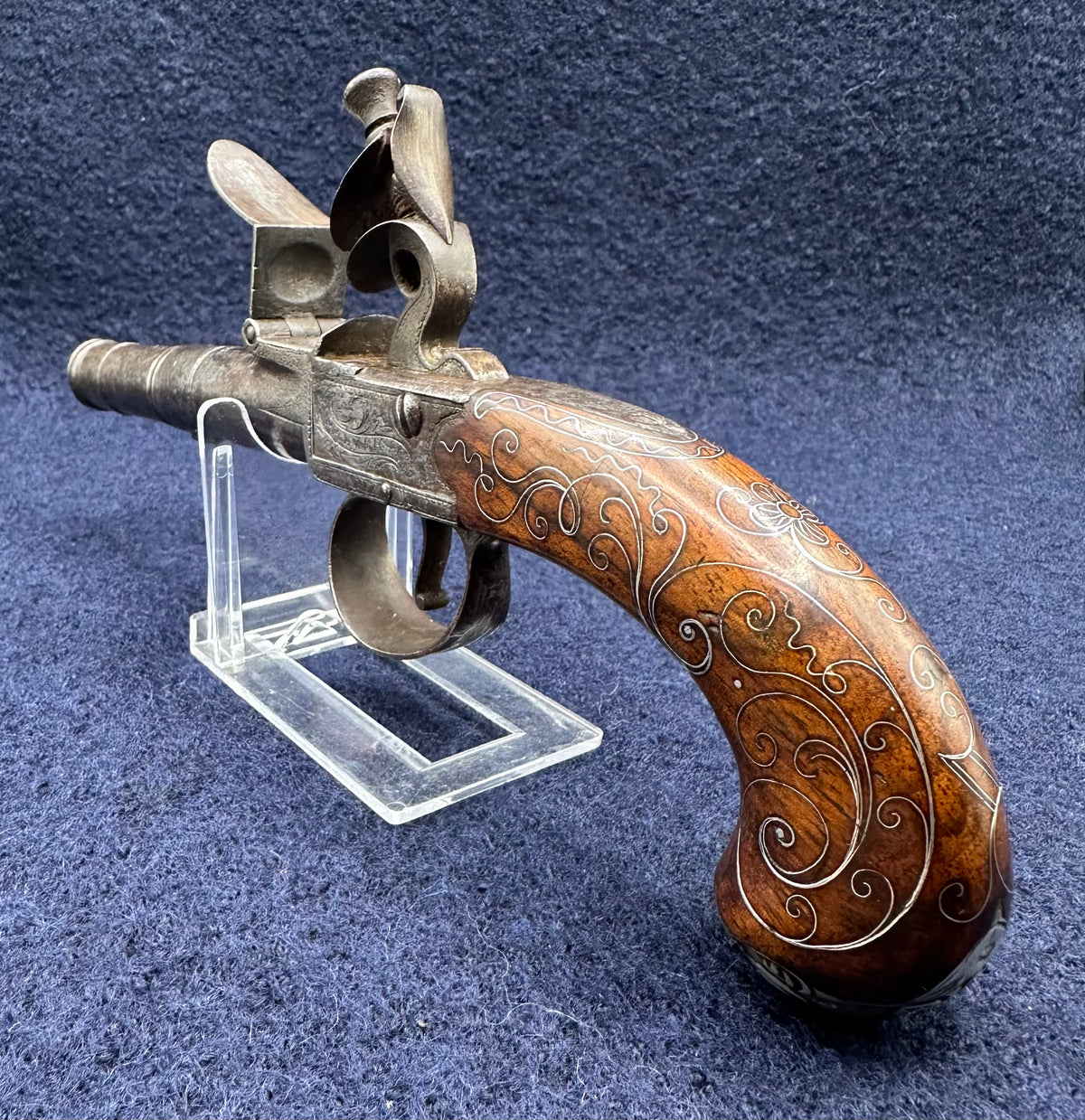 Queen Anne Style Flintlock Boxlock Pocket Pistol By Palmer & Co