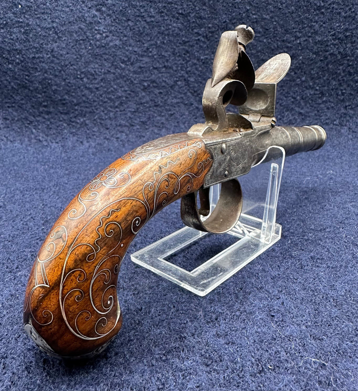Queen Anne Style Flintlock Boxlock Pocket Pistol By Palmer & Co