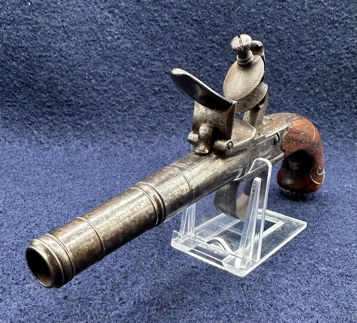 Queen Anne Style Flintlock Boxlock Pocket Pistol By Palmer & Co