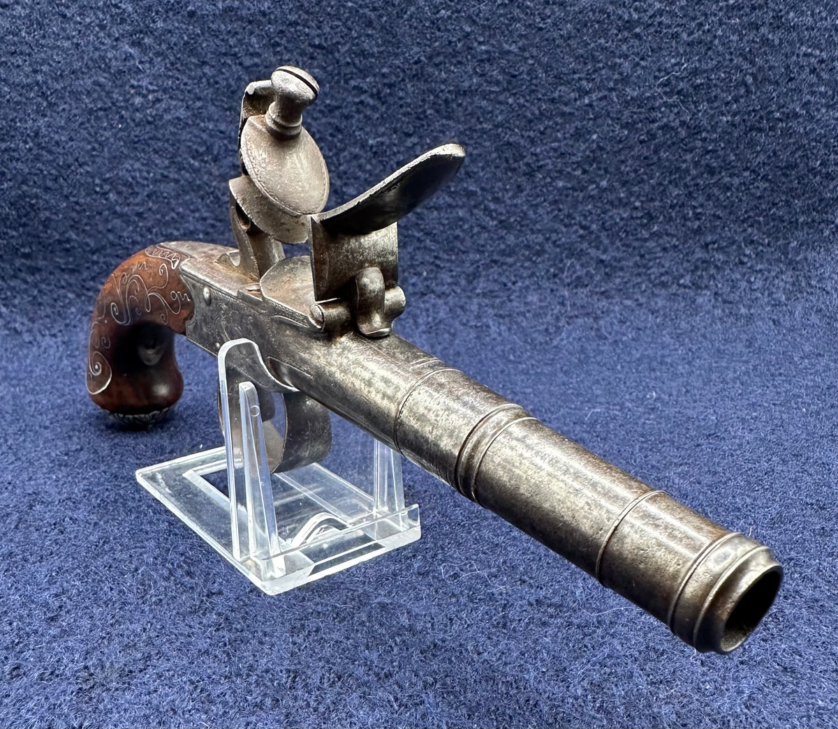 Queen Anne Style Flintlock Boxlock Pocket Pistol By Palmer & Co