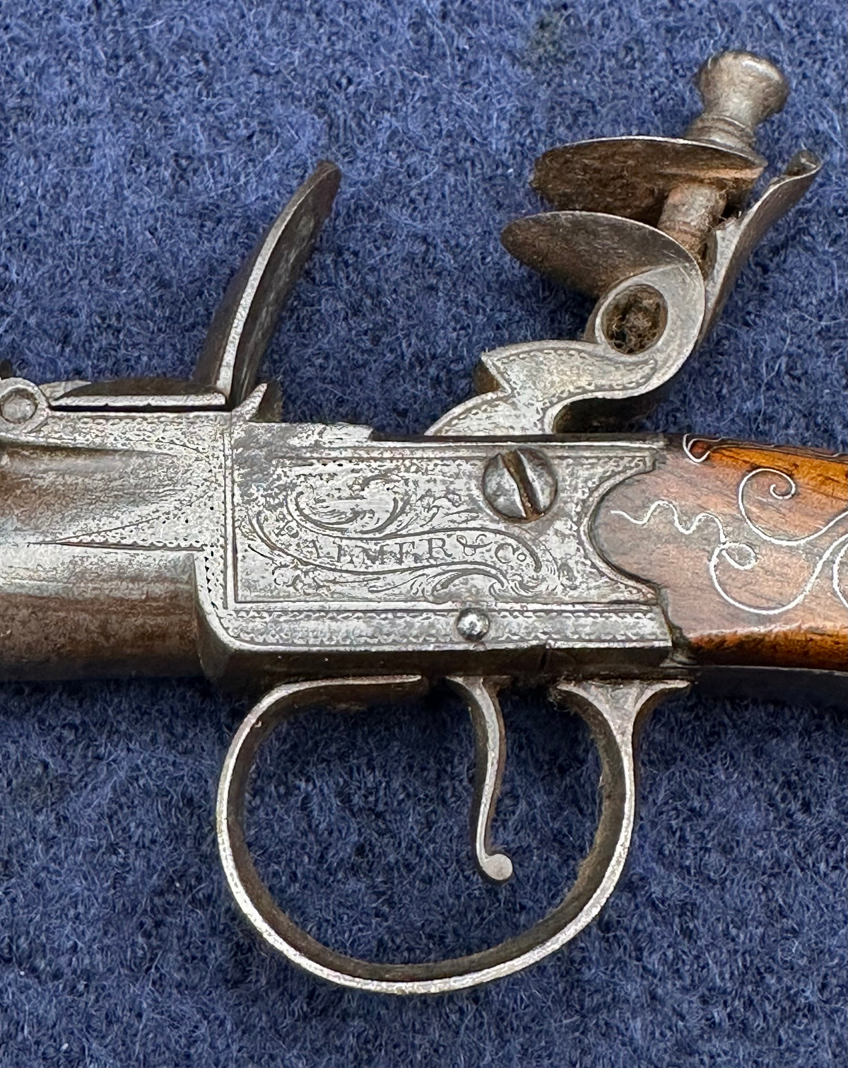 Queen Anne Style Flintlock Boxlock Pocket Pistol By Palmer & Co
