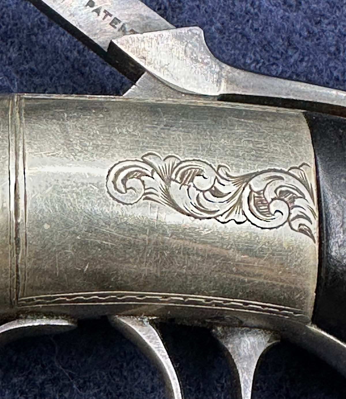 Scarce Cased Bakers Patent 6 Shot Longspur Transitional Revolver