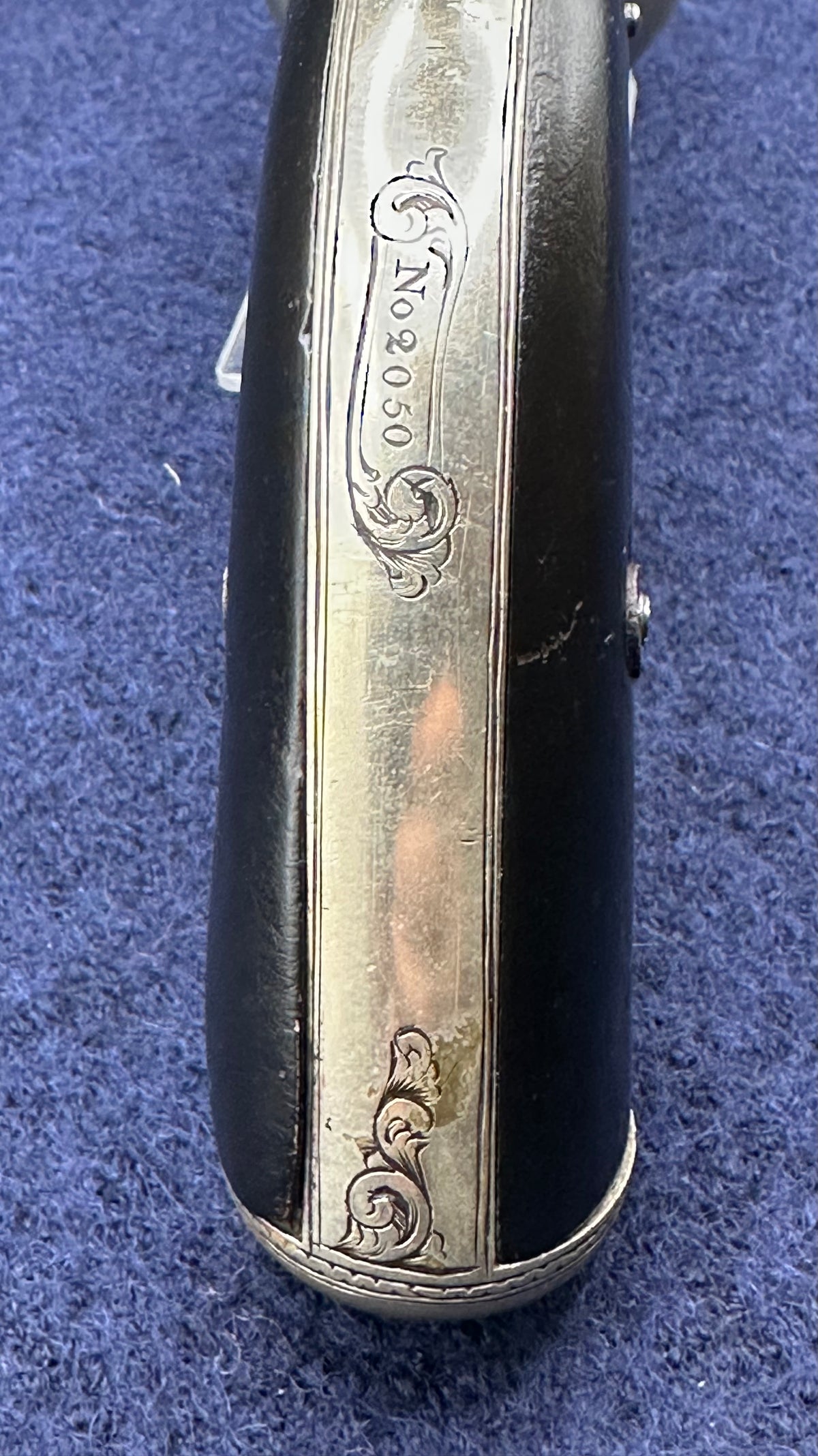 Scarce Cased Bakers Patent 6 Shot Longspur Transitional Revolver