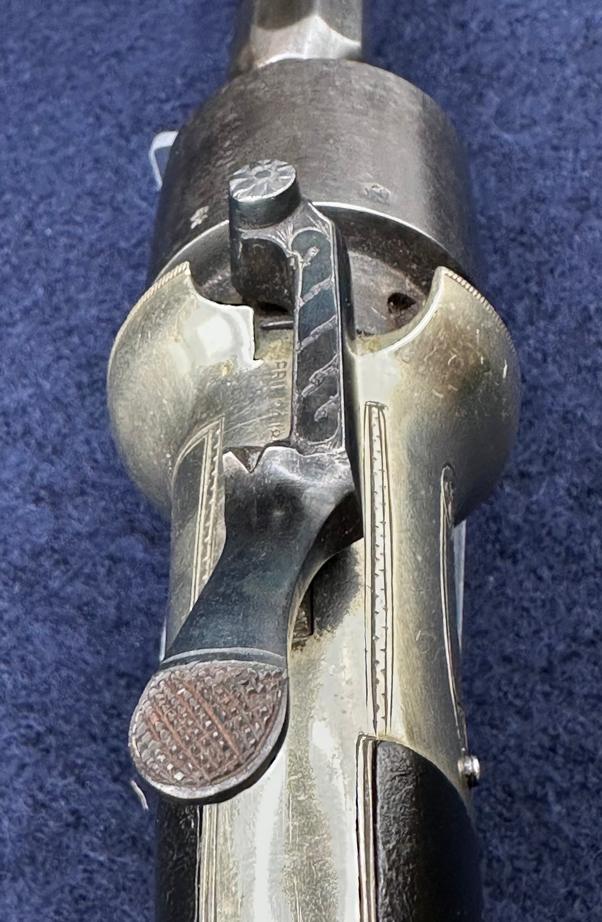 Scarce Cased Bakers Patent 6 Shot Longspur Transitional Revolver