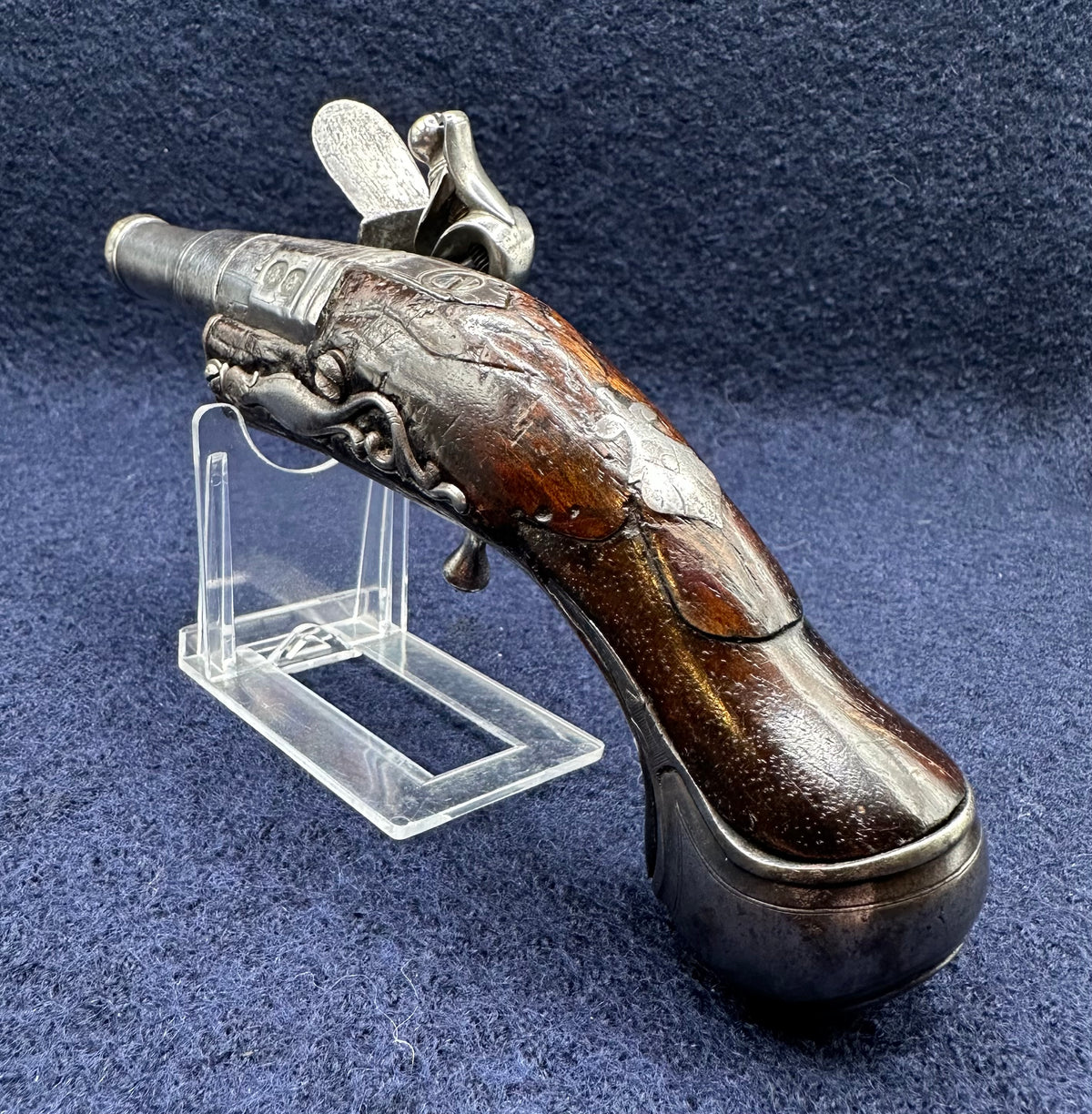 Rare Early Flintlock Pocket Pistol By Israel Segalas Senior