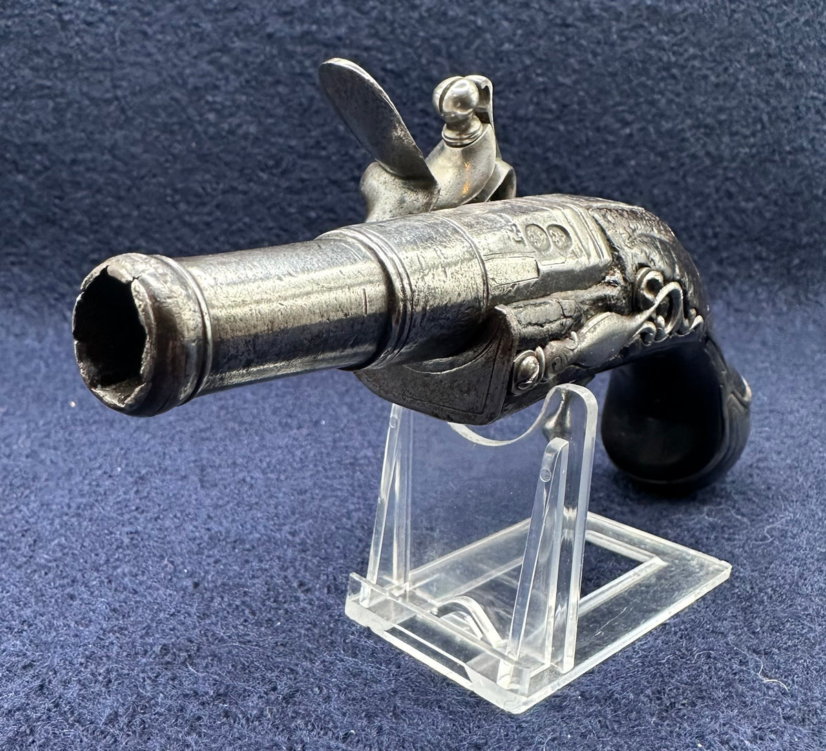 Rare Early Flintlock Pocket Pistol By Israel Segalas Senior