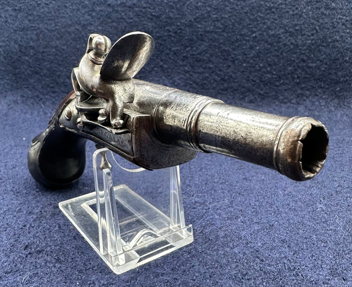 Rare Early Flintlock Pocket Pistol By Israel Segalas Senior