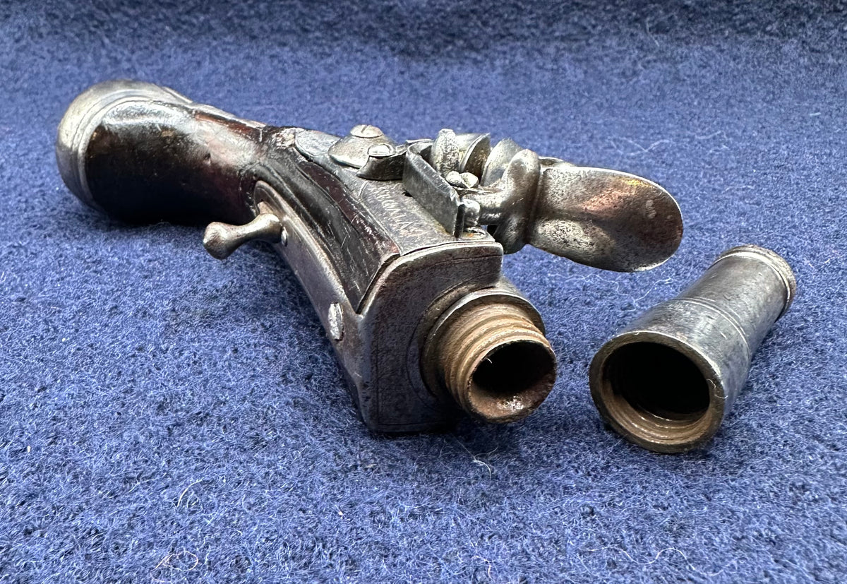 Rare Early Flintlock Pocket Pistol By Israel Segalas Senior